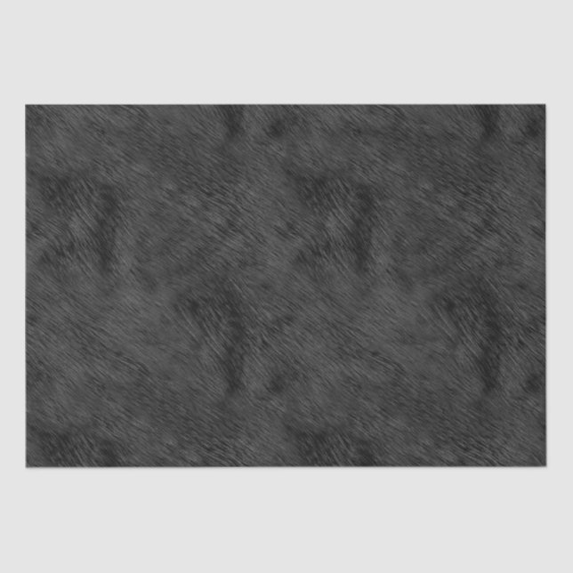 Black Bear Skin faux Fur Texture Tissue Paper (Front)