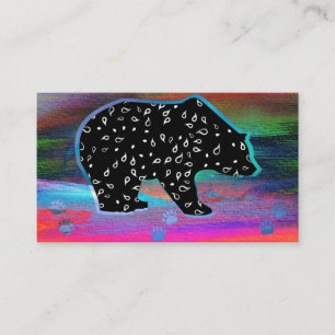 Black Bear Spirit Northern Light Colors Business Card