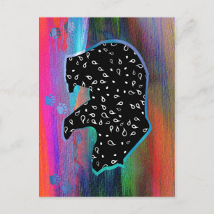 Black Bear Spirit Northern Light Colors Postcard