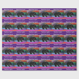 Black Bear Spirit Northern Lights Wrapping Paper