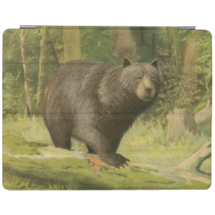 Black Bear Stepping on a Tree Trunk iPad Smart Cover