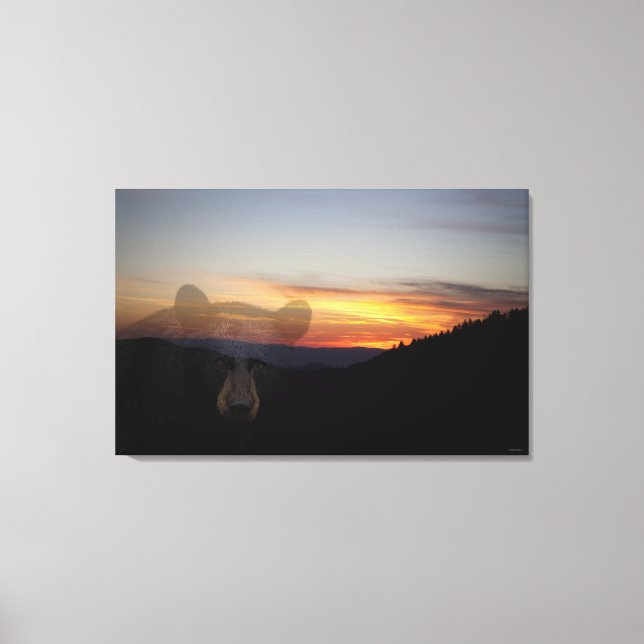 Black Bear Sunset Canvas Print (Front)