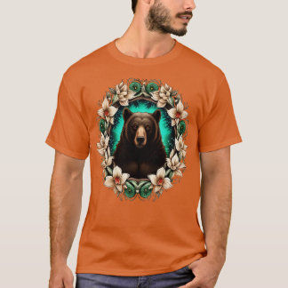 Black Bear Surrounded By Yucca flower New Mexico S T-Shirt