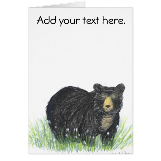 Black bear teddy bear cards (Front)
