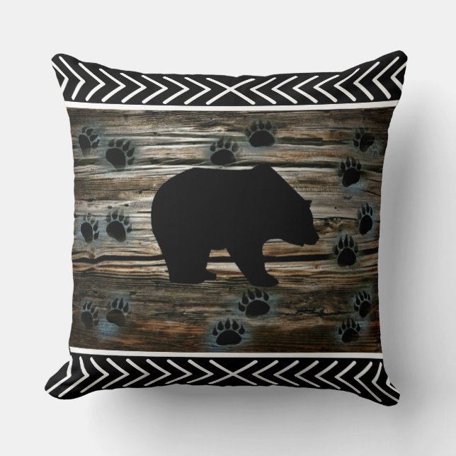 Black Bear Throw Pillow (Front)