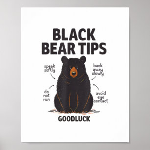 Black Bear Tips good luck Poster