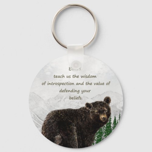 Black Bear Totem Animal Spirit Guide Keychain