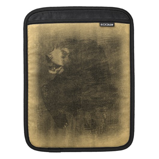 Black Bear Vintage Art iPad sleeve (Front)