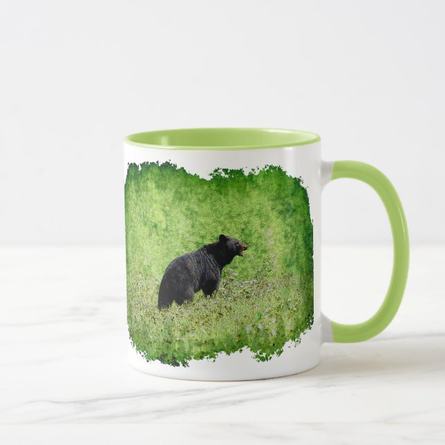 Black Bear Walking in Grass Art Mug (Right)