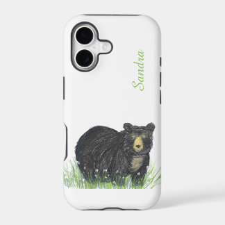 black bear watercolor iPhone 17 case