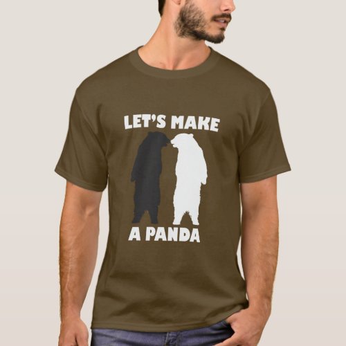BLACK BEAR WHITE BEAR LETS MAKE A PANDA  T_Shirt