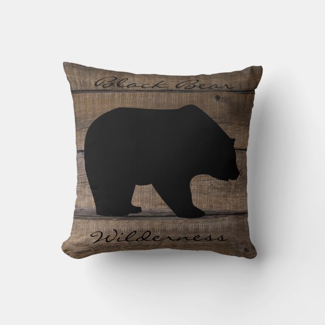 Black Bear Wilderness  Throw Pillow (Front)