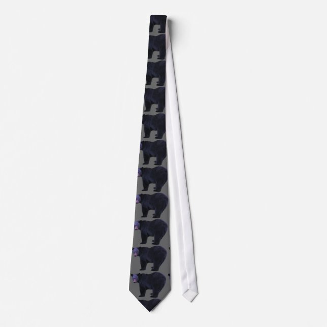 Black Bear Wildlife Fashion Tie (Front)