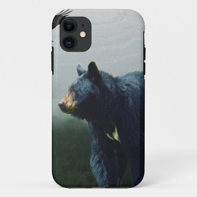 Black Bear Wildlife Theme Case-Mate iPhone Case (Back)