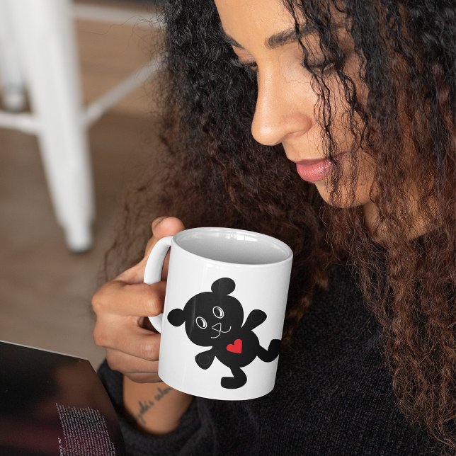 Black Bear with Red Heart Coffee Mug (Creator Uploaded)