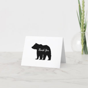 Black Bear Woodland Letterpress Thank You Card
