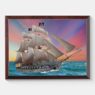 BLACK-BEARD’S PIRATE SHIP AWARD PLAQUE