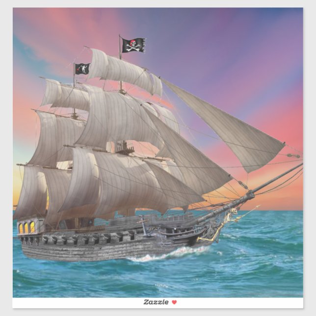 BLACK-BEARD’S PIRATE SHIP STICKER (Sheet)