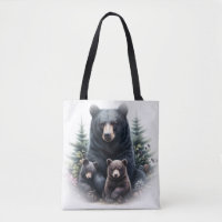 Black Bears Amid Forest Setting
