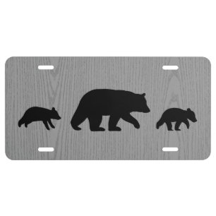 Black Bears Family License Plate