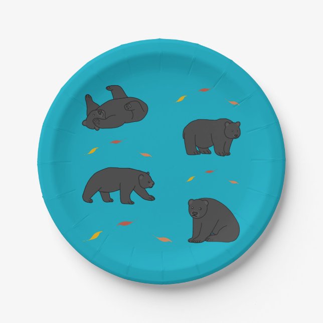 Black Bears Paper Plates (Front)