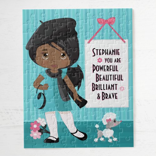 Black Beautiful and Brave Girl Jigsaw Puzzle