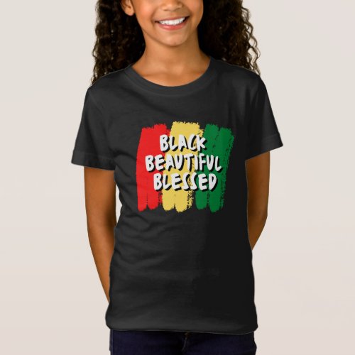 Black Beautiful Blessed Kids Shirt