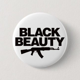 Black Beauty AK - Black Pinback Button