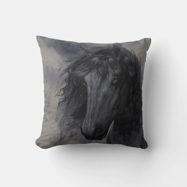 Black Beauty American MoJo Pillow (Front)