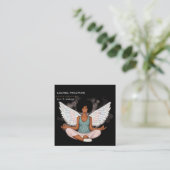 Black Beauty Angel Square Business Card (Standing Front)
