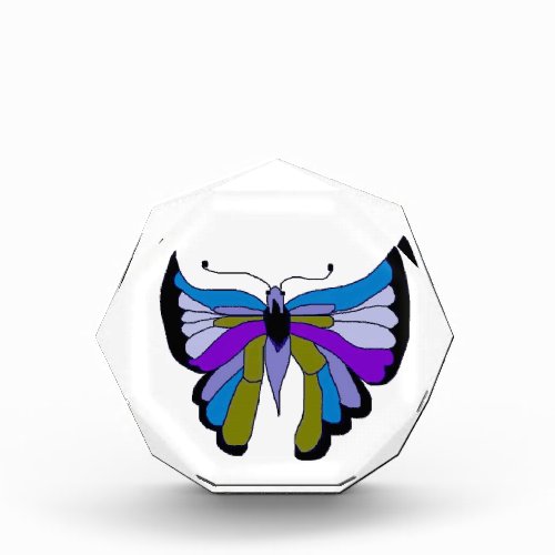 Black Beauty Butterfly in Blue Acrylic Award