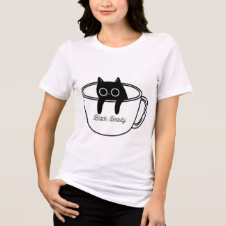 Black Beauty Cute Coffee Cup Graphic T-Shirt Tri-Blend Shirt