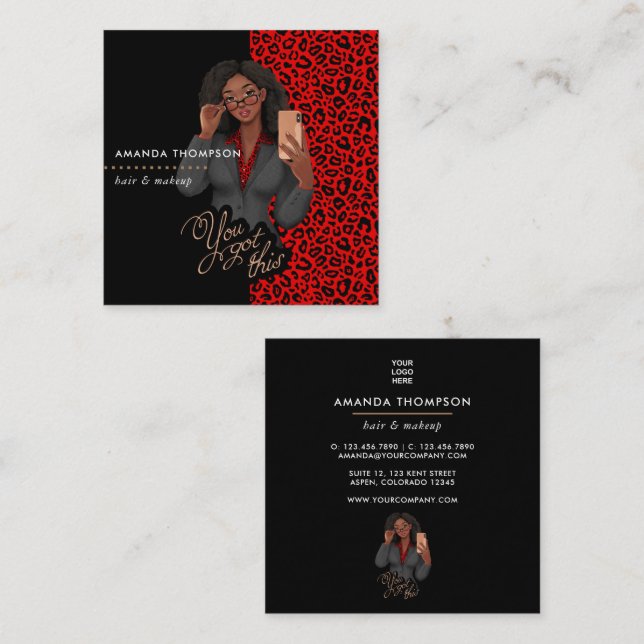 Black Beauty Fashion Business Card (Front/Back)