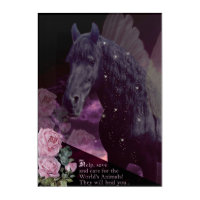 Black Beauty Friesian Horse - Acrylic Art