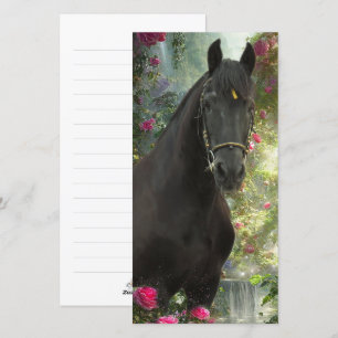 Black Beauty Friesian Horse - Greeting Card