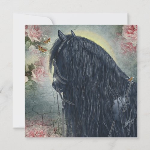 Black Beauty Friesian Horse _ Greeting Card