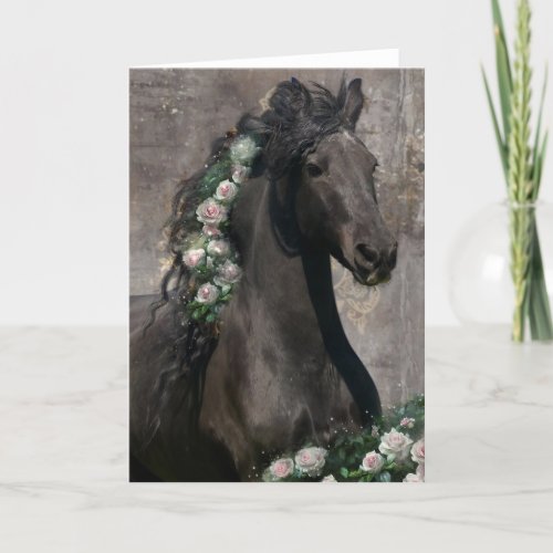 Black Beauty Friesian Horse _ Greeting Card