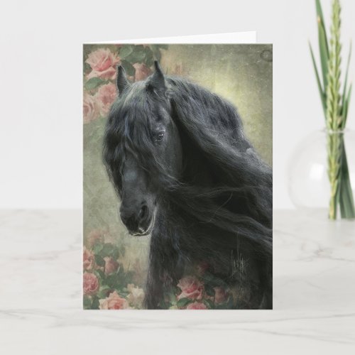 Black Beauty Friesian Horse _ Greeting Card