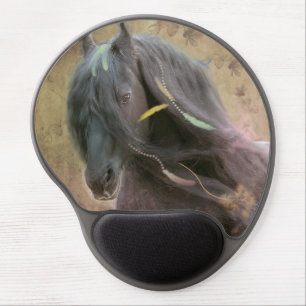 Black Beauty Friesian Horse - Mouse Pad