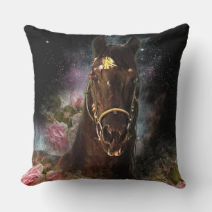 Black Beauty Friesian Horse - Pillow