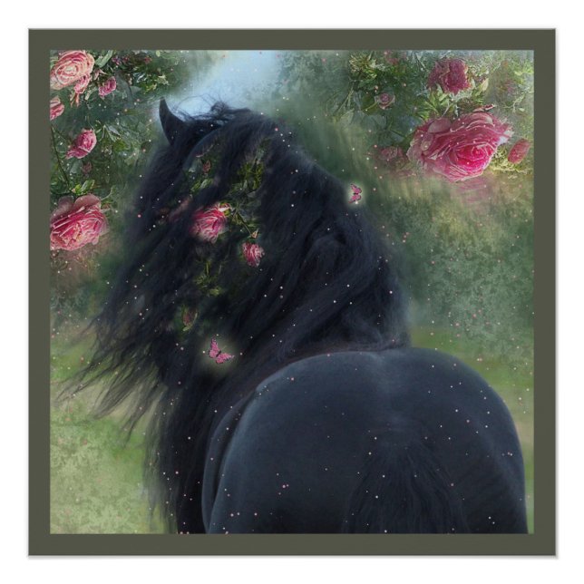 Black Beauty Friesian Horse - Poster (Front)