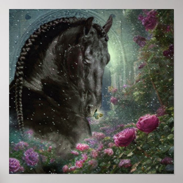 Black Beauty Friesian Horse - Poster (Front)
