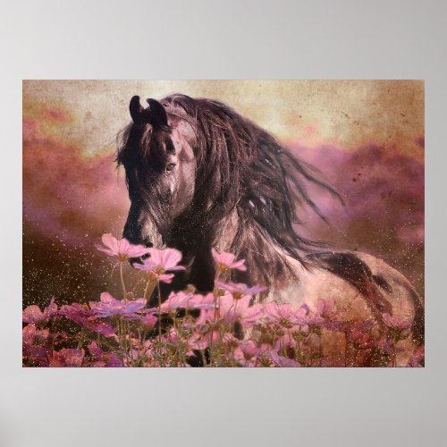 Black Beauty Friesian Horse _ Poster