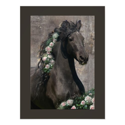 Black Beauty Friesian Horse _ Poster