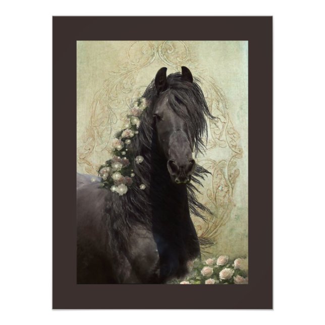 Black Beauty Friesian Horse - Poster (Front)