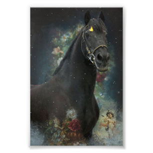 Black Beauty Friesian Horse - Poster