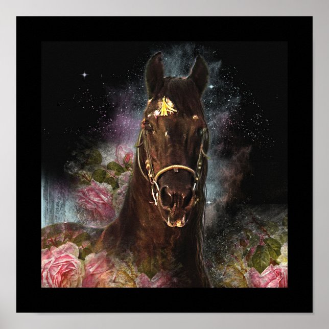 Black Beauty Friesian Horse - Poster (Front)