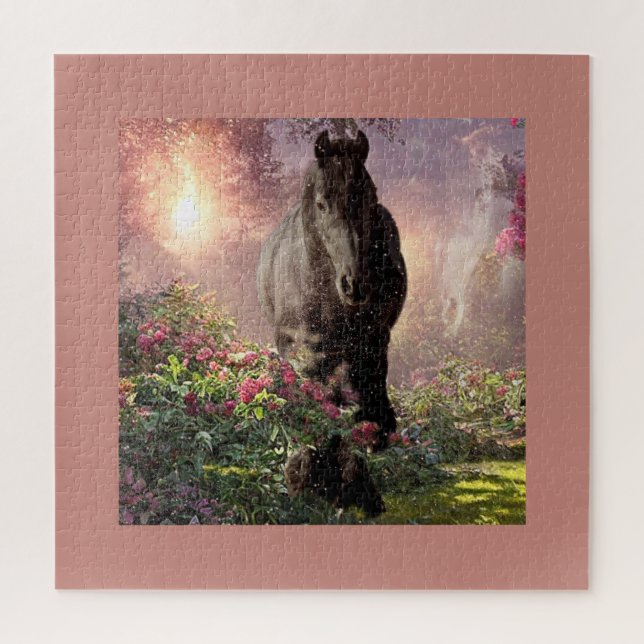 Black Beauty Friesian Horse - Puzzle (Vertical)