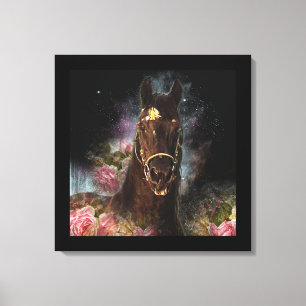 Black Beauty Friesian Horse - Wrapped Canvas Print