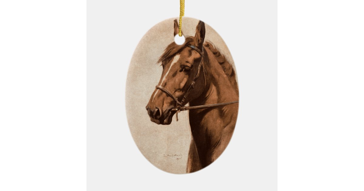 Black Beauty Ginger Horse Painting For Sewell Book Ceramic Ornament Zazzle Com
